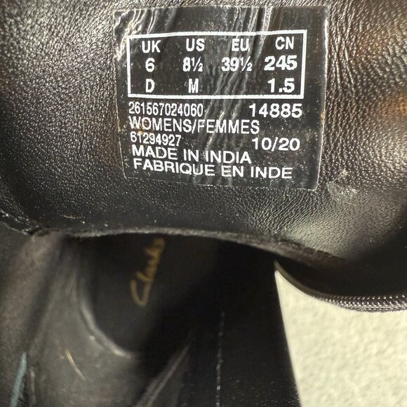 Clarks Orianna Hi Suede Lace Up Boots Women’s 8.5 Black Combat Chunky - Picture 5 of 11